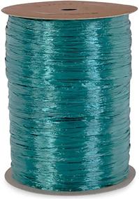 img 4 attached to 🎀 100 Yard Teal Pearlized Raffia Ribbon Roll for Package Krafting and Décor