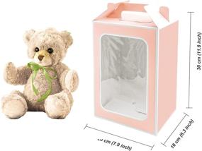 img 3 attached to 10 Pcs Large Pink Gift Boxes with Transparent Window - Wedding Party Bags