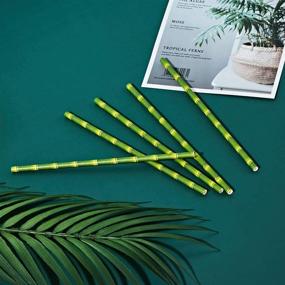 img 1 attached to 🌱 100 Pack Biodegradable Paper Straws - Easy Road Bamboo Printed Drinking Straws for Juices, Shakes, Smoothies - Party Supplies, Birthday, Baby Shower Decorations - Food Safe BPA Free (7.8 Inches Long)