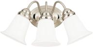 💡 westinghouse lighting 6649700: stylish brushed nickel three-light interior wall fixture with white opal glass логотип