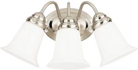 img 3 attached to 💡 Westinghouse Lighting 6649700: Stylish Brushed Nickel Three-Light Interior Wall Fixture with White Opal Glass