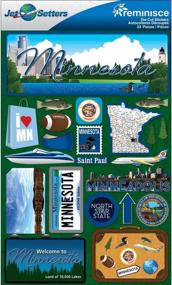 img 1 attached to 🏞️ Minnesota-themed Reminisce Jet Setters 2 3-Dimensional Sticker: Travel-inspired décor embellishment