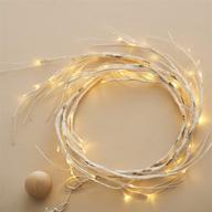 🌿 birch branch lights - artificial twig vine hanging garland with 48 led, 6ft - perfect for home kitchen garden office wedding party bedroom wall decoration (white) logo