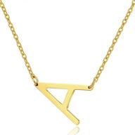 🌟 delicate and personalized 18k gold plated sideways initial necklace for women and girls logo