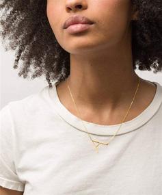 img 3 attached to 🌟 Delicate and Personalized 18K Gold Plated Sideways Initial Necklace for Women and Girls