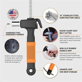 img 3 attached to 🔧 STINGER USA Life-Saving Whip Car Emergency Escape Tool: Steel Car Window Breaker, Seat Belt Cutter & Self-Defense Tool