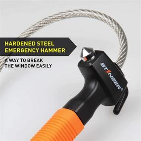 img 1 attached to 🔧 STINGER USA Life-Saving Whip Car Emergency Escape Tool: Steel Car Window Breaker, Seat Belt Cutter & Self-Defense Tool