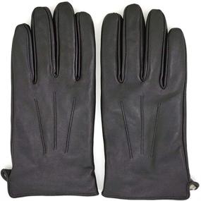 img 3 attached to ZLUXURQ Lambskin Touchscreen Cashmere Comfortable Men's Accessories in Gloves & Mittens