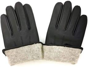 img 1 attached to ZLUXURQ Lambskin Touchscreen Cashmere Comfortable Men's Accessories in Gloves & Mittens