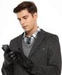 zluxurq lambskin touchscreen cashmere comfortable men's accessories in gloves & mittens logo