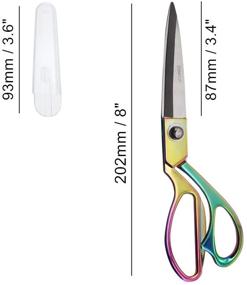 img 3 attached to 🌈 Premium 8 Inch Rainbow Craft Tailor Scissors: Professional Fabric Dressmaker Shears for Precise Cutting - Heavy Duty Stainless Steel, Knife Edge - Ideal for Fabric, Cloth, Leather, Canvas, and More!