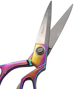 img 2 attached to 🌈 Premium 8 Inch Rainbow Craft Tailor Scissors: Professional Fabric Dressmaker Shears for Precise Cutting - Heavy Duty Stainless Steel, Knife Edge - Ideal for Fabric, Cloth, Leather, Canvas, and More!