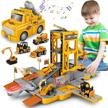 deformable construction vehicles educational christmas logo