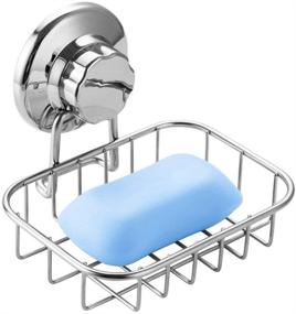 img 4 attached to 🛁 SANNO Super Strong Vacuum Suction Cup Soap Dish Holder – Bathroom Shower Soap Tray and Sponge Holder for Shower, Bathroom, Tub, and Kitchen Sink – Durable Stainless Steel Construction