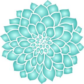 img 4 attached to 🌸 Zinnia Grande Flower Stencil 8.5 x 8.5 inch (M) - Premium Dahlia or Zinnia Painting Template