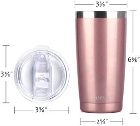 img 1 attached to ☕ SUNWILL 20oz Tumbler with Lid, Stainless Steel Double Wall Vacuum Insulated Travel Mug, Long-Lasting Insulated Coffee Cup, Rose Gold, Thermal Tumbler with Spill-Proof Sliding Lid