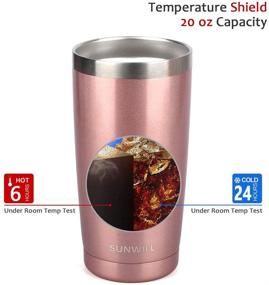 img 2 attached to ☕ SUNWILL 20oz Tumbler with Lid, Stainless Steel Double Wall Vacuum Insulated Travel Mug, Long-Lasting Insulated Coffee Cup, Rose Gold, Thermal Tumbler with Spill-Proof Sliding Lid