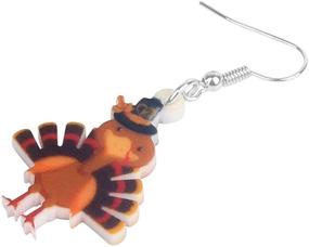 img 1 attached to 🦃 Stylish WEVENI Acrylic Thanksgiving Pumpkin Turkey Earrings: Anime Chicken Dangle Drop Fashion Jewelry for Women & Girls – Perfect Gift