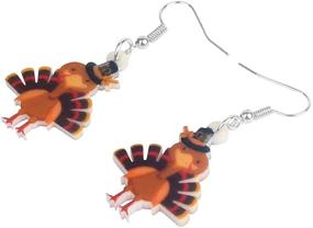 img 2 attached to 🦃 Stylish WEVENI Acrylic Thanksgiving Pumpkin Turkey Earrings: Anime Chicken Dangle Drop Fashion Jewelry for Women & Girls – Perfect Gift