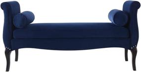 img 2 attached to 🪑 Navy Blue Jennifer Taylor Home Olivia Roll Arm Entryway Bench: A Perfect Blend of Style and Function