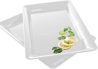 🍽️ decorative disposable rectangle plastic platters for food service equipment & supplies logo