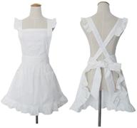 👗 stylish white vintage women's aprons for kitchen, cooking, cleaning, maid costume - with convenient pockets ¡­ logo