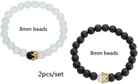 img 2 attached to 💑 Magnetic Couples Bracelets Volcanic Stone - Mutual Attraction Jewelry for Men and Women, Ideal Gifts for Lovers and Best Friends - 1Pair Bracelets with Box