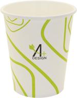 eco-friendly disposable hot paper cup with fresh special green line design - 100% biodegradable & compostable logo