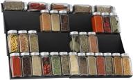 versatile spice rack drawer organizer: adjustable tray, stackable design, 4 slanted tiers - ideal for spice jars, vitamins, seasonings in kitchen cabinets логотип