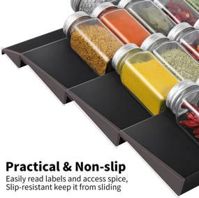 img 1 attached to Versatile Spice Rack Drawer Organizer: Adjustable Tray, Stackable Design, 4 Slanted Tiers - Ideal for Spice Jars, Vitamins, Seasonings in Kitchen Cabinets