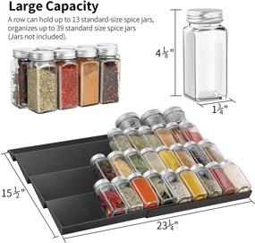 img 2 attached to Versatile Spice Rack Drawer Organizer: Adjustable Tray, Stackable Design, 4 Slanted Tiers - Ideal for Spice Jars, Vitamins, Seasonings in Kitchen Cabinets