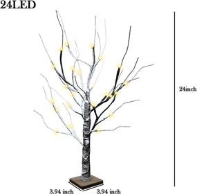 img 1 attached to TIDYON Lighted Birch Tree 2FT: 24 LED Tabletop Tree for Festive Decorations 🎄 – Battery Powered, Prelit Artificial Birch Trees for Christmas, Thanksgiving, Wedding Parties - Indoor/Outdoor Use