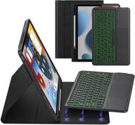 📱 feitenn ipad pro 12.9 keyboard case 2021 with touchpad, backlit detachable wireless bluetooth, folio leather cover, pencil holder, sleep/wake stand keyboard for ipad pro 12.9'' 2021 - black logo