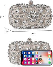 img 2 attached to 👛 Enchanting Crystal Beaded Evening Bag: Chichitop Women's Noble Wedding Clutch Purse in Apricot - Elegant & Petite