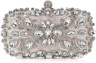 👛 enchanting crystal beaded evening bag: chichitop women's noble wedding clutch purse in apricot - elegant & petite logo