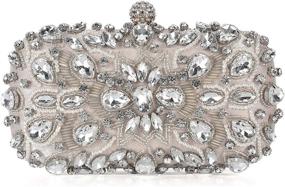 img 4 attached to 👛 Enchanting Crystal Beaded Evening Bag: Chichitop Women's Noble Wedding Clutch Purse in Apricot - Elegant & Petite