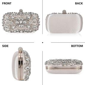 img 3 attached to 👛 Enchanting Crystal Beaded Evening Bag: Chichitop Women's Noble Wedding Clutch Purse in Apricot - Elegant & Petite