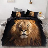 😍 chickwin 3d покрывало льва king size - комплект постельного белья с микрофиброй и диким животным, включая утешитель и 2 наволочки логотип