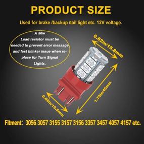 img 3 attached to 🚗 GIVEDOUA 3157 LED Car Bulb - Ultra Bright 18-SMD 5050 Chips - Replaces 3056 3156 3156A 3057 4057 3157 4157 T25 - Brake Lights, Backup Reverse Lights - Pack of 10pcs Red