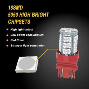 img 1 attached to 🚗 GIVEDOUA 3157 LED Car Bulb - Ultra Bright 18-SMD 5050 Chips - Replaces 3056 3156 3156A 3057 4057 3157 4157 T25 - Brake Lights, Backup Reverse Lights - Pack of 10pcs Red