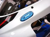 hotbodies racing s06gs-sig-blu led blinker/mirror block-off: stylish blue lens option logo