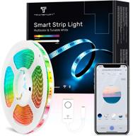 🌈 16.4ft voice control smart led strip lights for alexa and google home (no hub needed) - music sync, rgb cct, 16 million colors changing - app-controlled wifi light strip for bedroom and kitchen decoration логотип