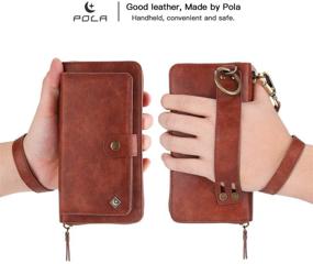 img 1 attached to 📱 Petocase iPhone XS Max Wallet Case - Multi-Functional PU Leather Zip Wristlets Clutch with 13 Card Slots & Cash Purse - Brown