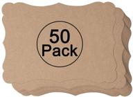 💌 50 pack blank kraft cards: thick paper brown greeting cards for diy crafts, gift cards, menus, baby shower & wedding invitations (5x7in, kraft color) logo