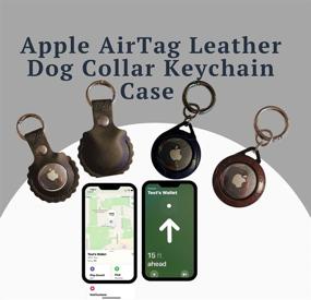 img 3 attached to 🔒 Premium Black Leather Airtag Case: Lightweight, Durable, Dust, Shock & Water Resistant Keychain Accessory