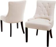 🪑 стильные и универсальные обеденные/акцентные стулья christopher knight home hayden с тюфтингом из ткани - комплект из 2 в элегантном бежевом цвете логотип