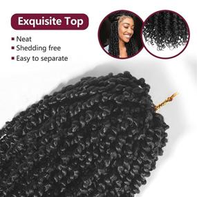 img 1 attached to 🔥 GIUWAN Passion Twist Hair: Высококачественные кудрявые волосы для черных женщин длиной 10 дюймов - 2 упаковки предварительно скрученных кудрявых волос цвета 1B.