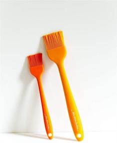 img 3 attached to 🍊 AsOne Kitchen Creations 2 Piece Silicone Basting Brush Set - Orange: Versatile BBQ Grill and Pastry Brushes, Solid Silicone, Heat and Oil Resistant