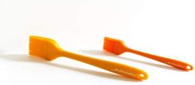 img 2 attached to 🍊 AsOne Kitchen Creations 2 Piece Silicone Basting Brush Set - Orange: Versatile BBQ Grill and Pastry Brushes, Solid Silicone, Heat and Oil Resistant