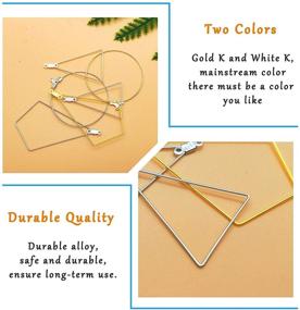 img 1 attached to 120-Piece Beading Hoop Earrings Set for Jewelry Making - Round, Triangle, Rhombus Geometric Earring Hoops in Gold and White K - Bulk Jewelry Making Supplies for DIY Crafts